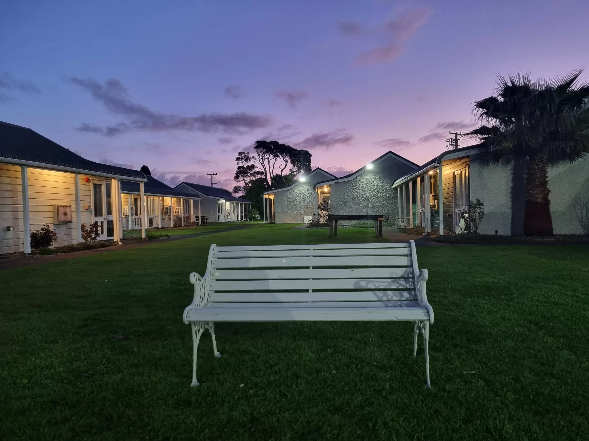 The Furlong Motel at golden-hour sunset, Hawera, South Taranaki